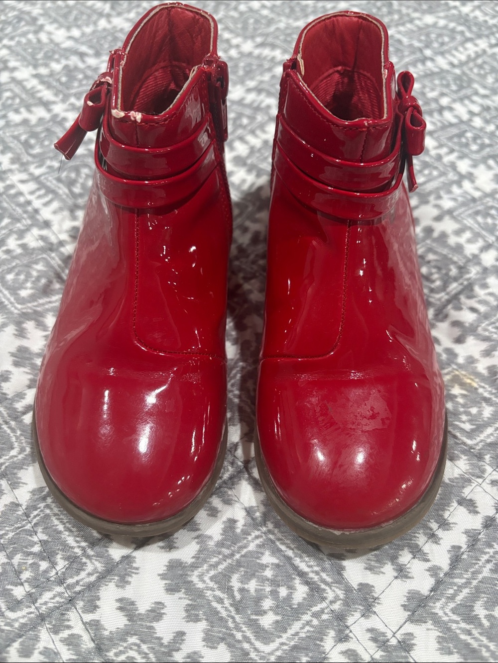 Red Patent Ankle Boots - kids